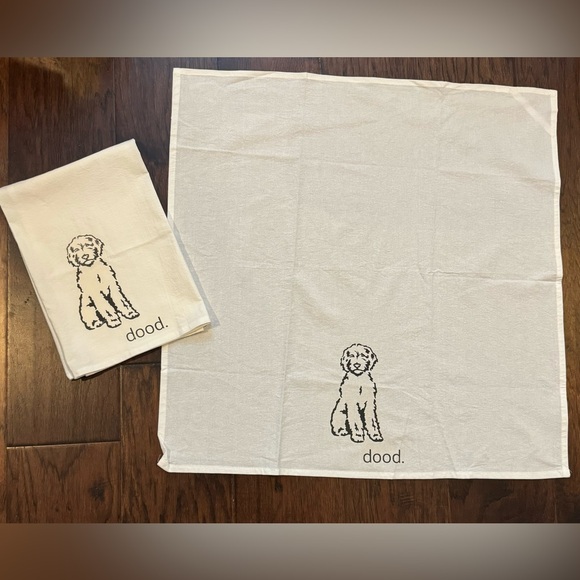 Pair of Goldendoodle Doodle Dood Flour Sack Kitchen Towels - Picture 1 of 5